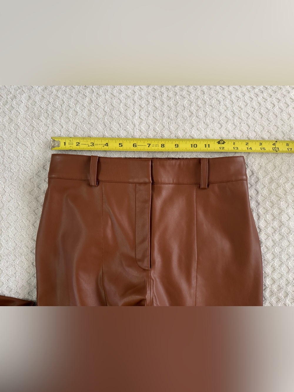 Brochu Walker The Stone Vegan Leather Cropped Pant Cognac Brown XS Tapered Leg - Picture 15 of 16